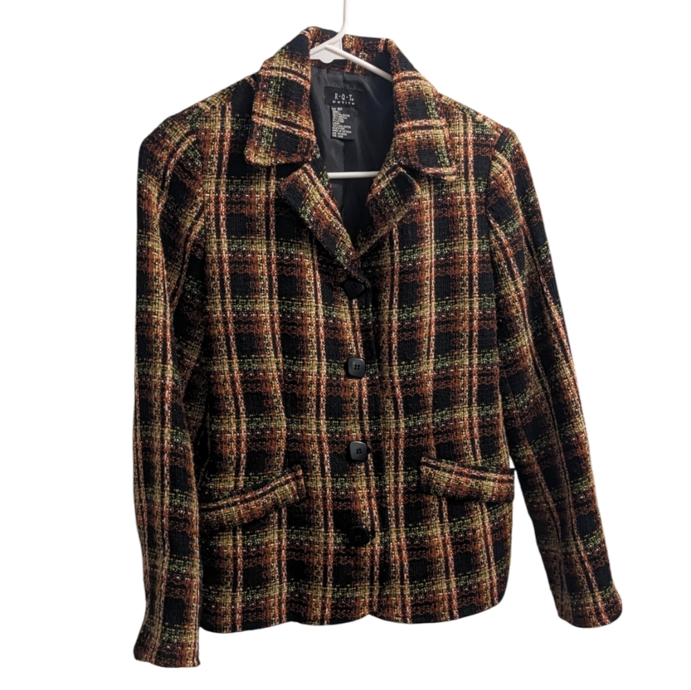 R.Q.T Petite Plaid Women's Jacket 8P
